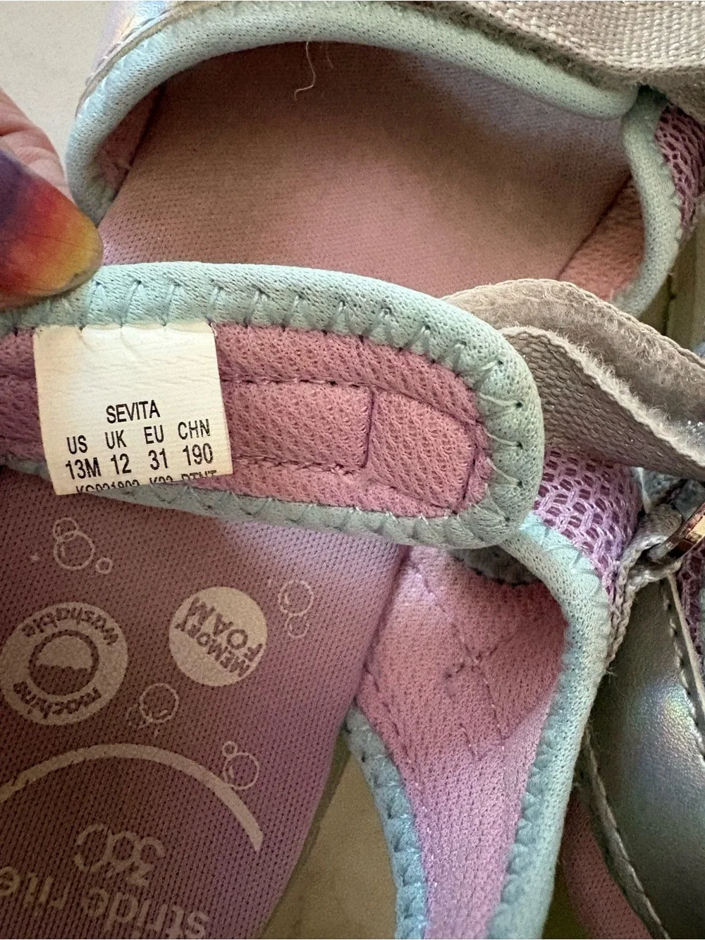Stride Rite 360 Girls Sport Sandals Size 13 Memory Foam Hook & Loop light up!